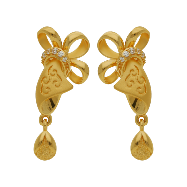 Lovely Dancing Drop Gold Earrings